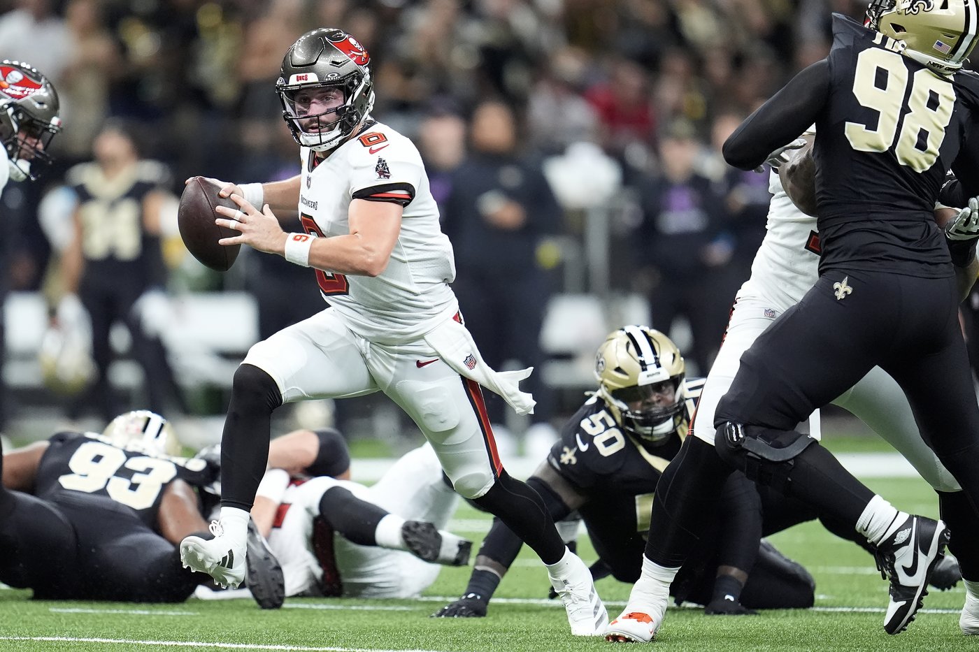 Mayfield passes for 4 TDs as the Bucs treat storm-weary fans to a 51-27 win over the Saints | iNFOnews.ca Mayfield passes for 4 TDs as the Bucs treat storm-weary fans to a 51-27 win over the Saints | iNFOnews.ca