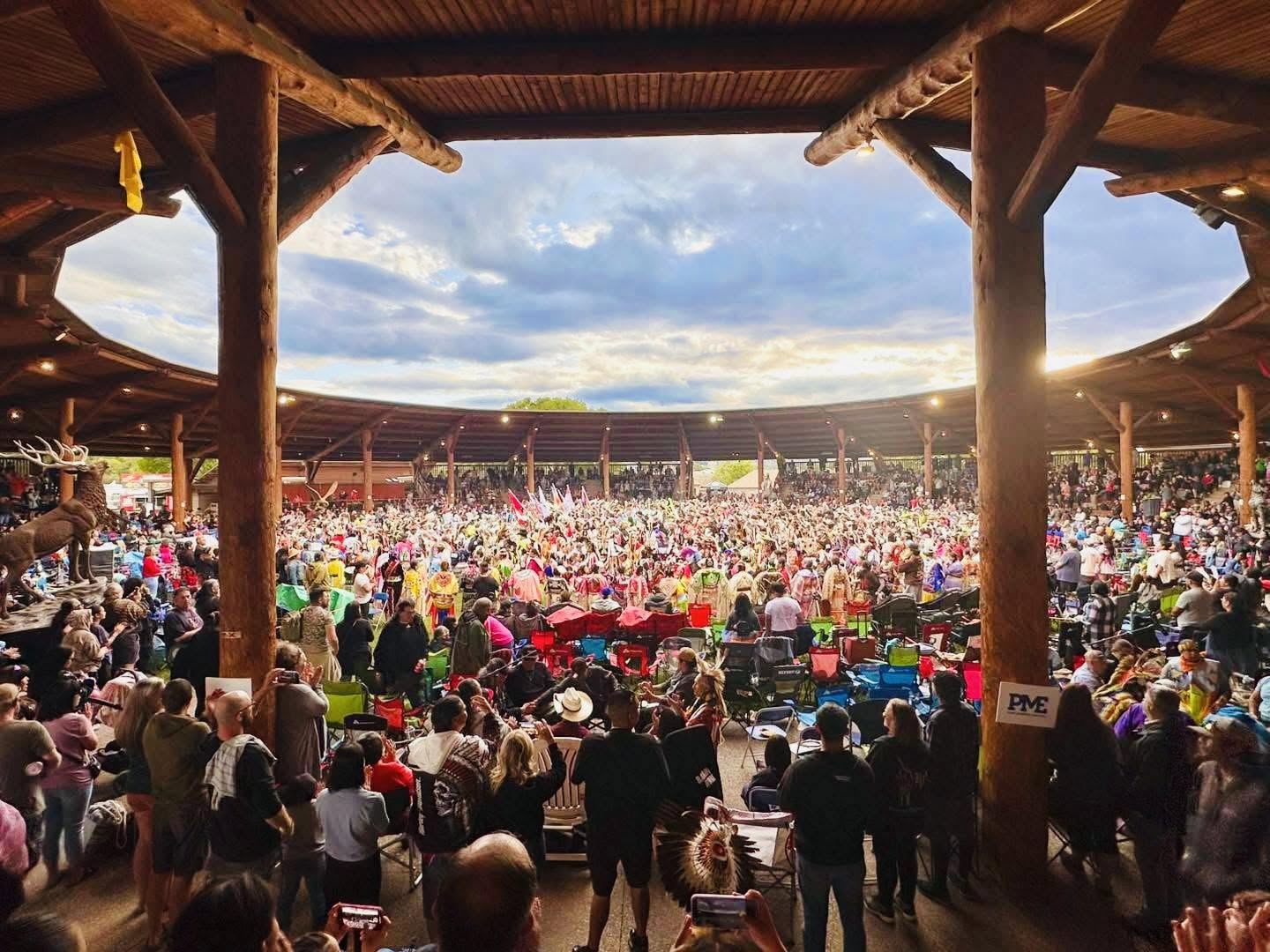 Large gathering at the Kamloopa Powwow in Kamloops BC