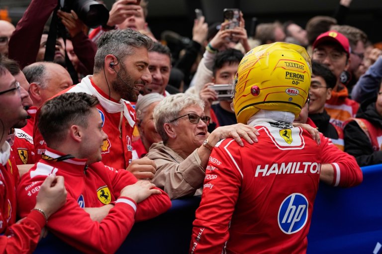 Lewis Hamilton 'incredibly grateful' to Ferrari as long wait for F1 podium ends | iNFOnews.ca