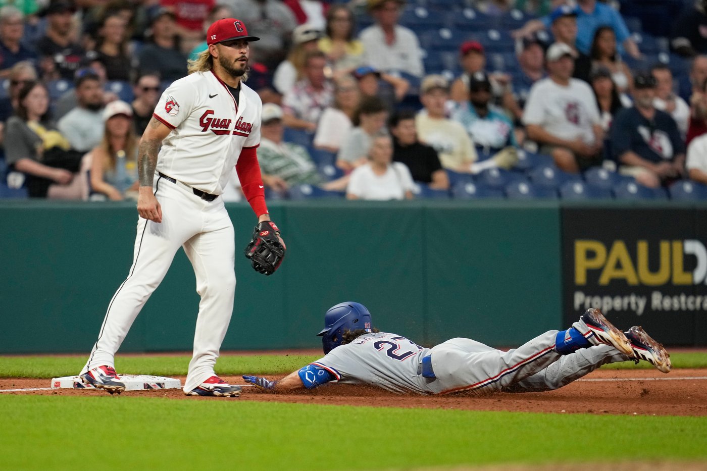 Cameron Cauley makes splash in big league debut as Rangers top Guardians 6-3 for 5th straight win | iNFOnews.ca