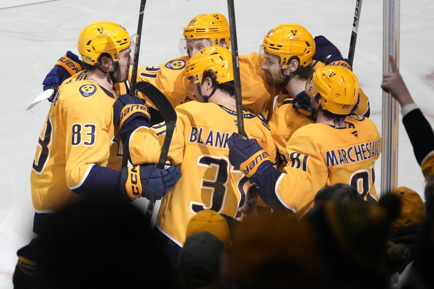 Blankenburg's goal completes Predators' comeback win over Sharks 7-5 | iNFOnews.ca