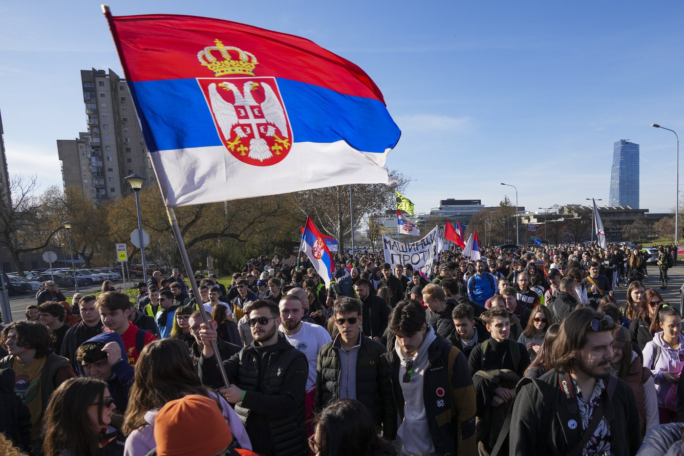 Serbia's striking students set off on 2-day march north as their protest movement widens | iNFOnews.ca