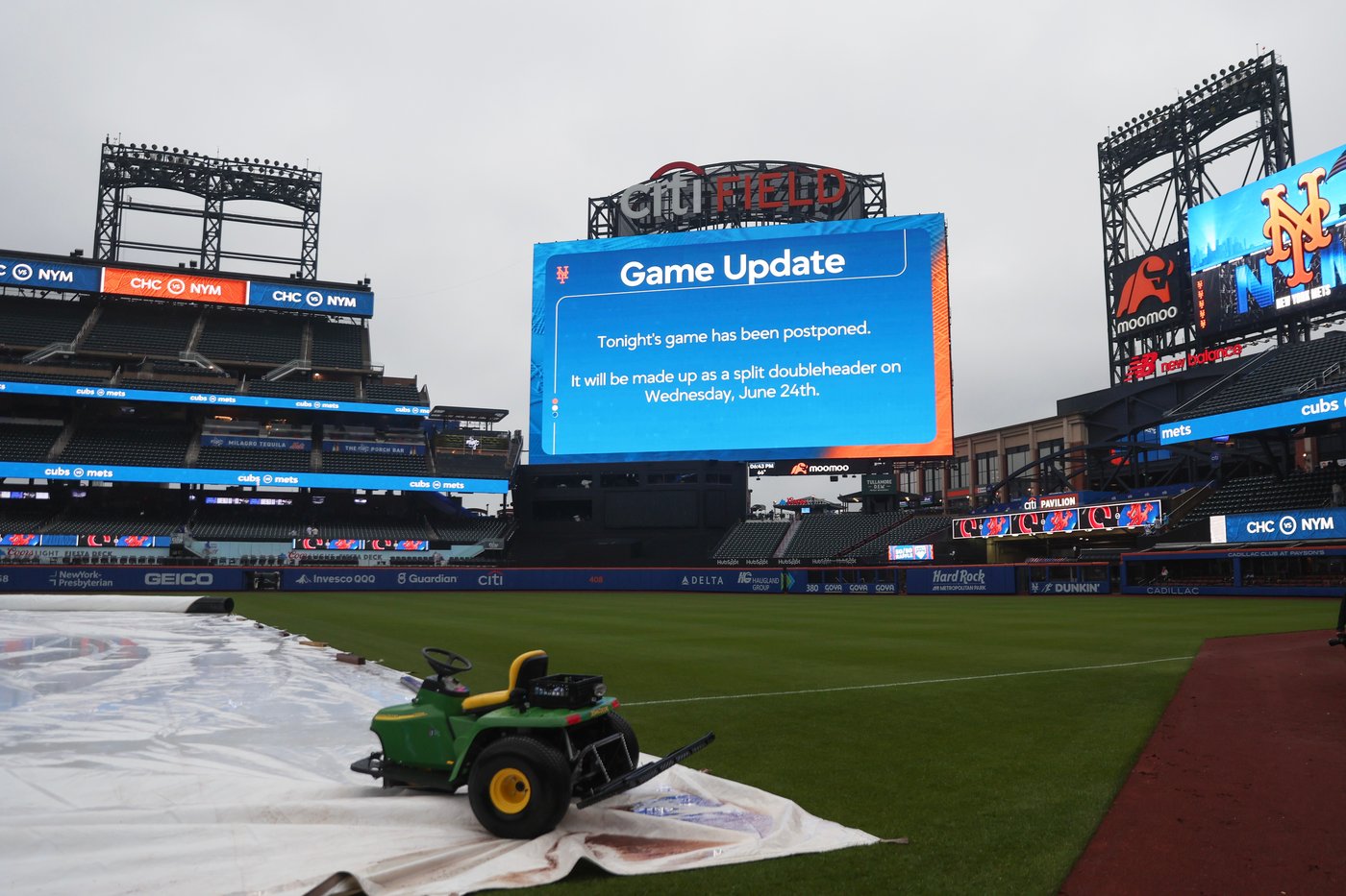Cubs-Mets game postponed by rain; teams will play split doubleheader on Wednesday | iNFOnews.ca Cubs-Mets game postponed by rain; teams will play split doubleheader on Wednesday | iNFOnews.ca