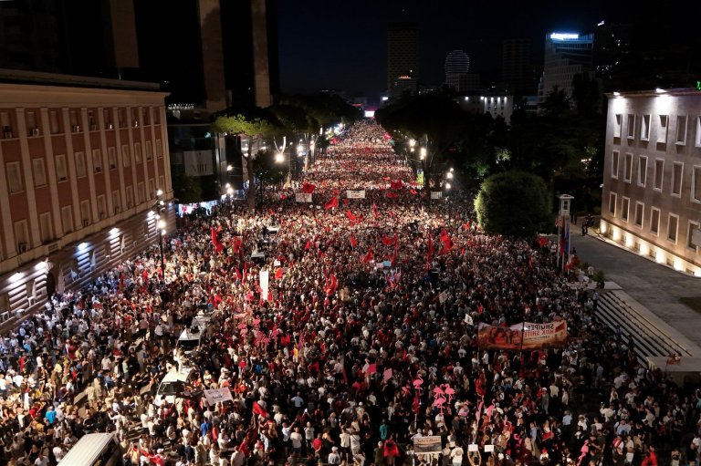 Albanians take to the streets in protest for the 35th night in a row | iNFOnews.ca