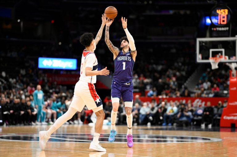 LaMelo Ball hits career-high 10 3s, scores 37 points to help Hornets rout Wizards | iNFOnews.ca