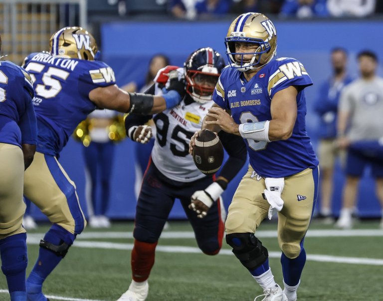 Blue Bombers put an end to Alouettes' seven-game win streak with 44-28 beatdown | iNFOnews.ca