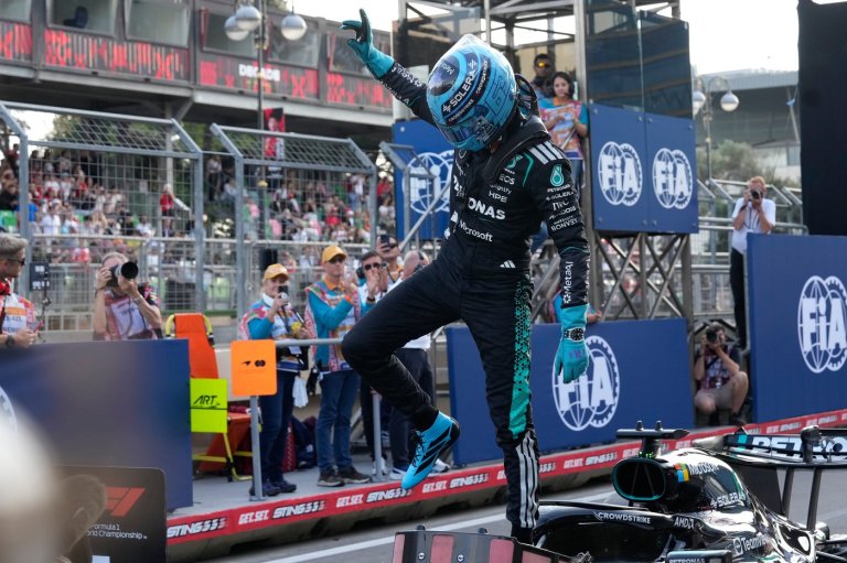 George Russell starts on pole in Azerbaijan with a chance to cut Antonelli's F1 lead | iNFOnews.ca