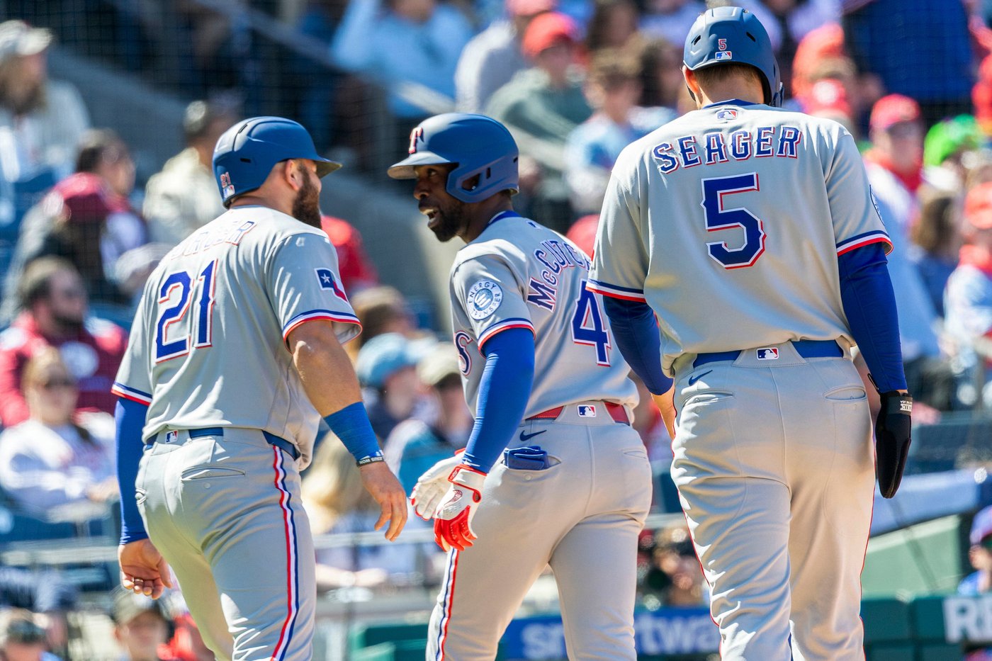 Gore wins 1st start, Nimmo and McCutchen hit 1st homers for Rangers in blowout of Phillies | iNFOnews.ca Gore wins 1st start, Nimmo and McCutchen hit 1st homers for Rangers in blowout of Phillies | iNFOnews.ca