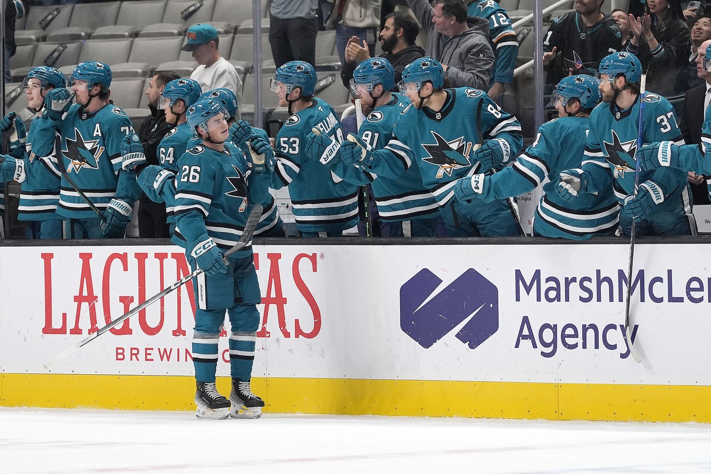 Celebrini returns from injury and Wennberg scores in OT to lift Sharks over Blue Jackets 2-1 | iNFOnews.ca