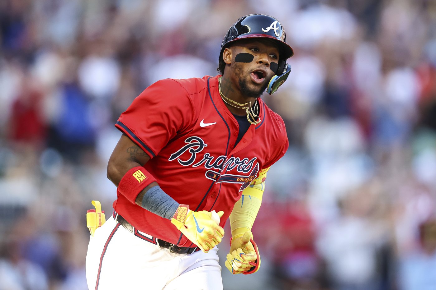 Ronald Acuña Jr. hits long homer on first pitch in his return to Braves after missing 1 year | iNFOnews.ca