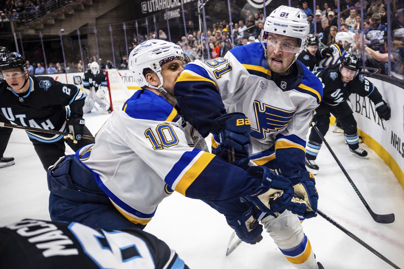 Blues beat Utah 2-1 on Jordan Kyrou's late goal to snap 4-game losing streak | iNFOnews.ca Blues beat Utah 2-1 on Jordan Kyrou's late goal to snap 4-game losing streak | iNFOnews.ca