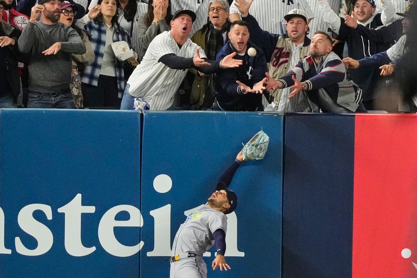 Fan interference denies Anthony Volpe a tying homer as Yankees get swept by Rays in ALDS | iNFOnews.ca