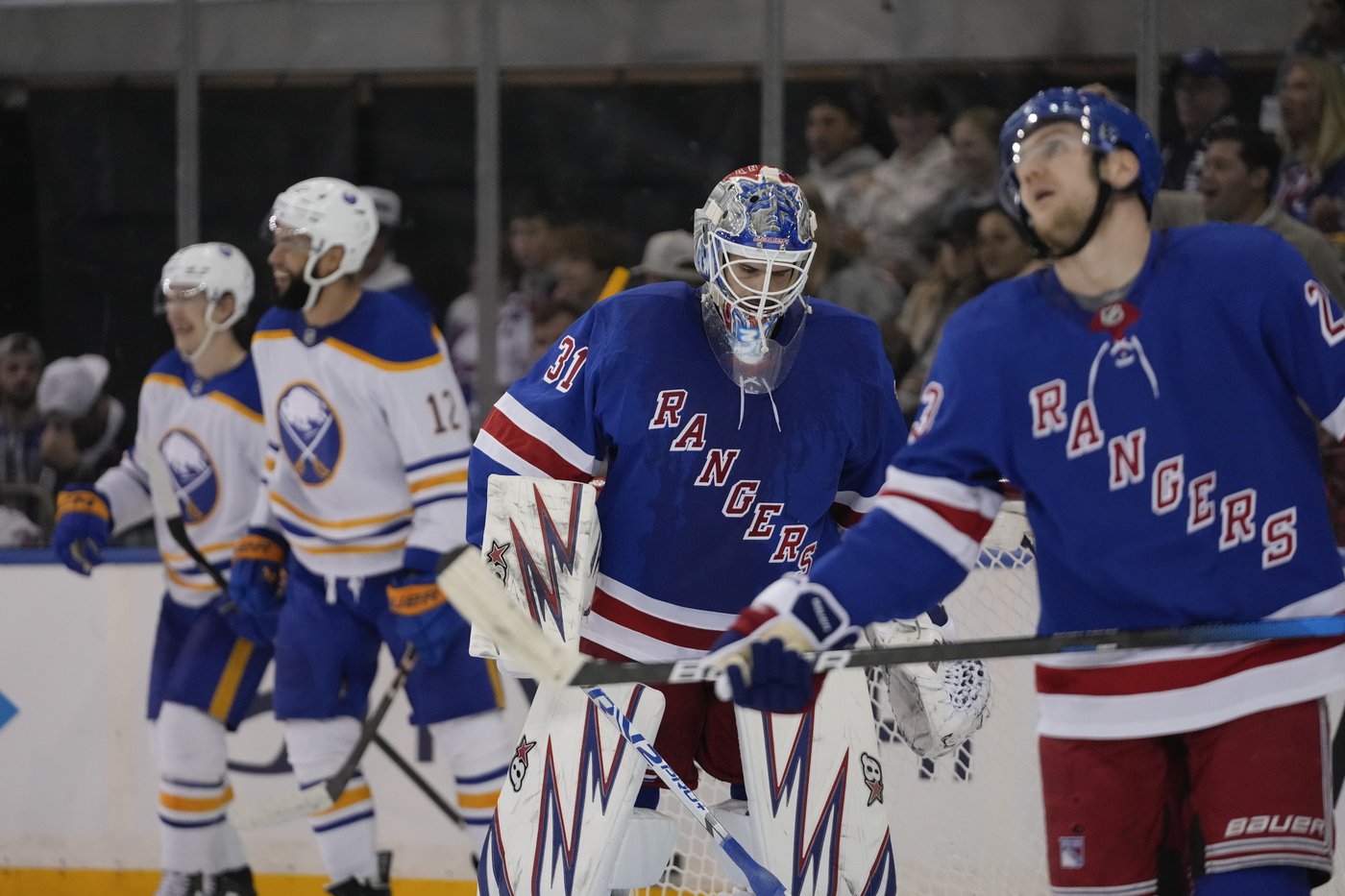 Rangers goalie Igor Shesterkin pulled in second period after allowing five goals against Sabres | iNFOnews.ca Rangers goalie Igor Shesterkin pulled in second period after allowing five goals against Sabres | iNFOnews.ca