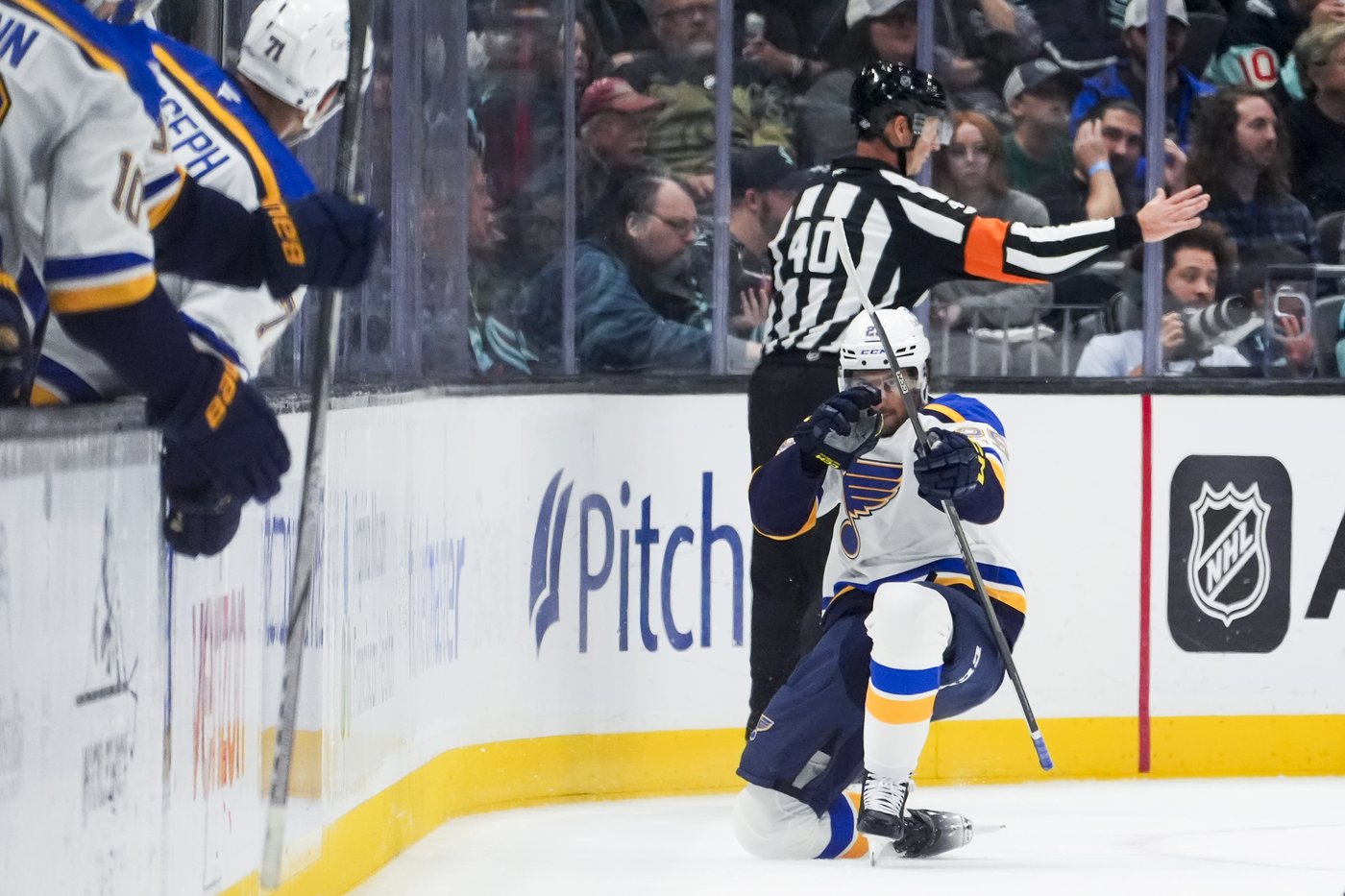 Jordan Kyrou scores twice as Blues spoil Kraken's home opener with 3-2 win | iNFOnews.ca