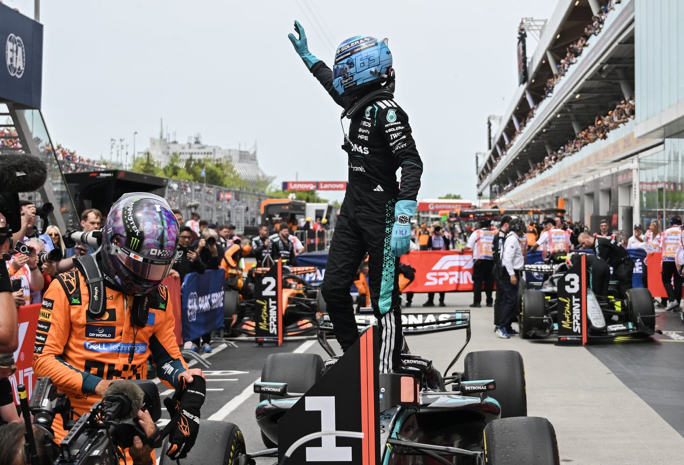 Mercedes' Russell fends off Antonelli to win dramatic sprint race at Canadian GP | iNFOnews.ca Mercedes' Russell fends off Antonelli to win dramatic sprint race at Canadian GP | iNFOnews.ca