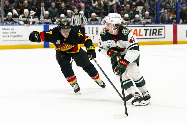 Hughes scores in return to Vancouver, Minnesota Wild down Canucks 4-2 | iNFOnews.ca