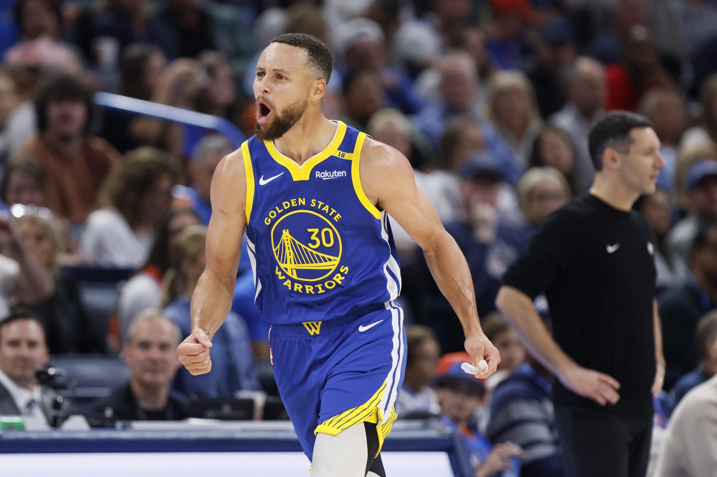 Curry scores 36, OKC loses Holmgren to hip injury in Warriors' 127-116 win over Thunder | iNFOnews.ca Curry scores 36, OKC loses Holmgren to hip injury in Warriors' 127-116 win over Thunder | iNFOnews.ca
