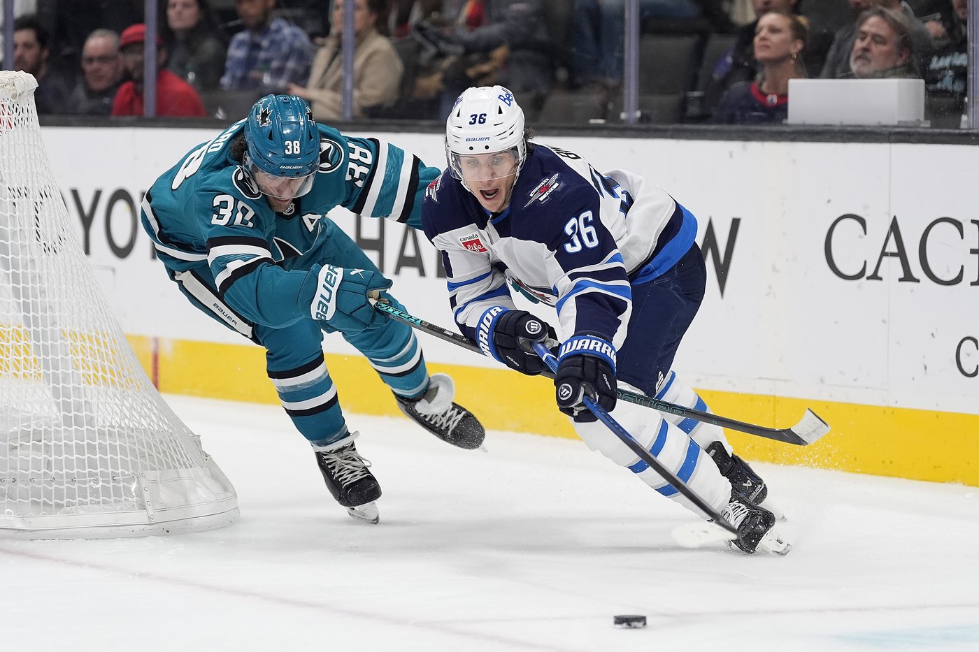 Lowry scores late goal to help Jets sink Sharks 4-3 | iNFOnews.ca Lowry scores late goal to help Jets sink Sharks 4-3 | iNFOnews.ca
