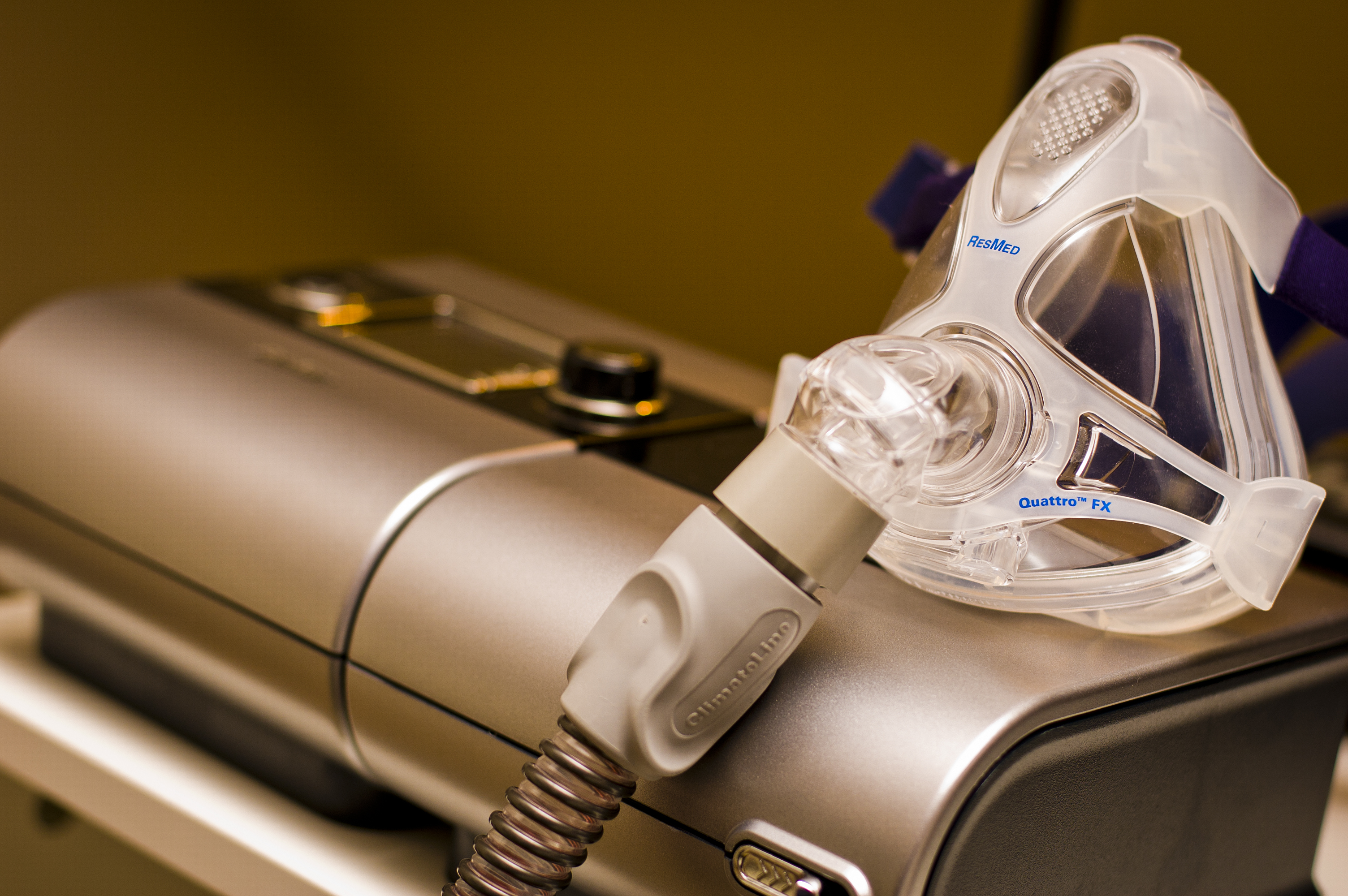 A CPAP machine and mask.