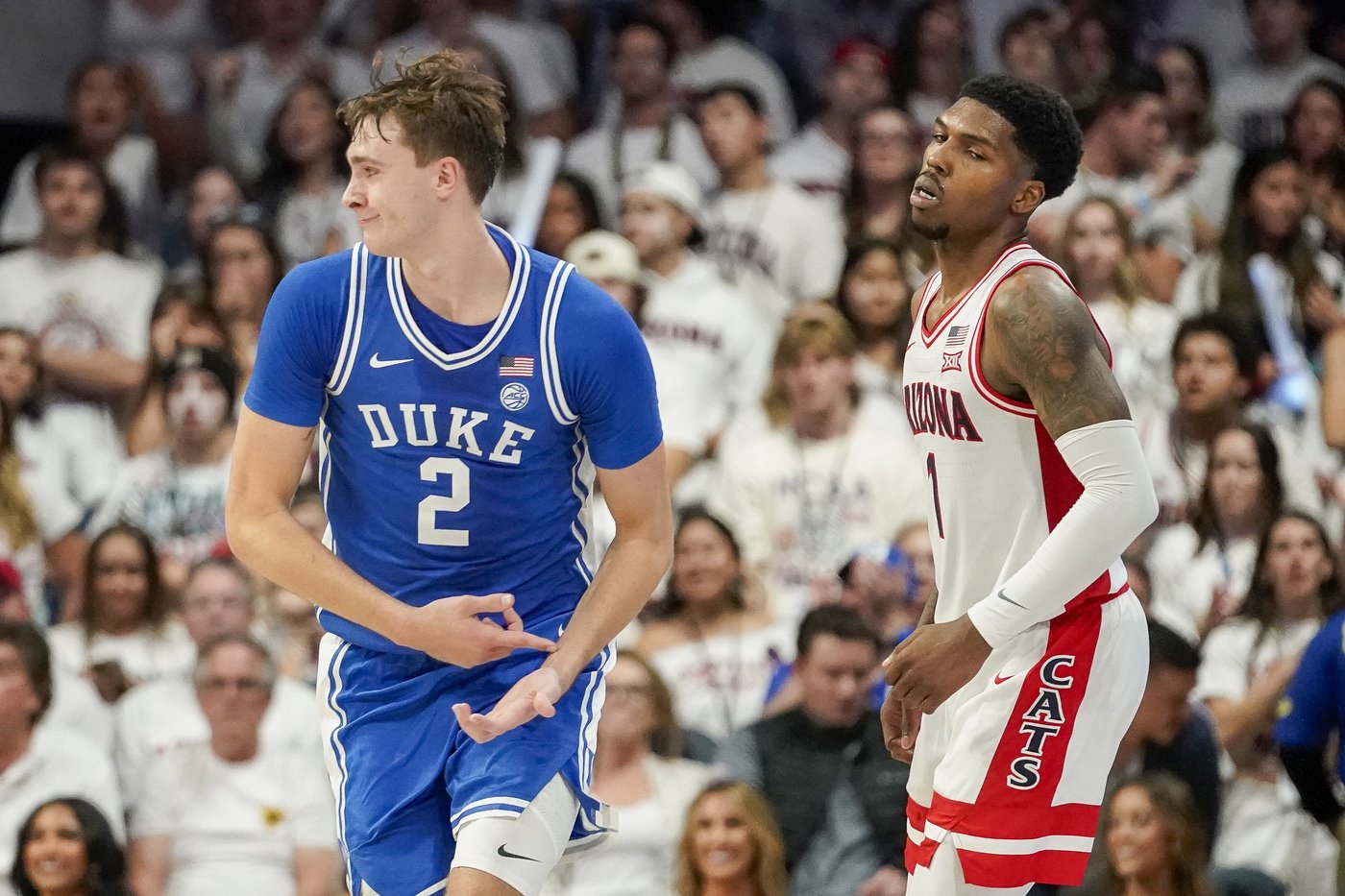 Duke's Cooper Flagg thrives in first true road environment, quieting Arizona crowd with 24 points | iNFOnews.ca
