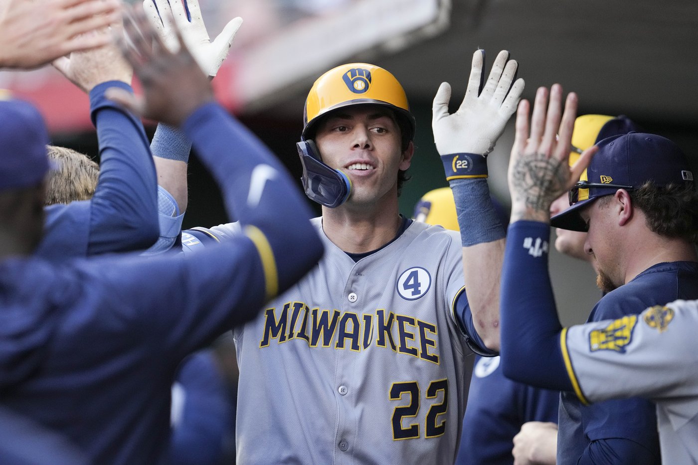 Bruised hand? No problem as NL Player of the Week Christian Yelich and Brewers continue momentum | iNFOnews.ca