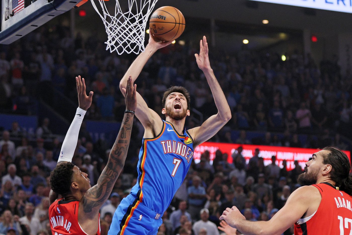 Thunder celebrate ring ceremony, banner unveiling and double-OT win over Durant's Rockets | iNFOnews.ca