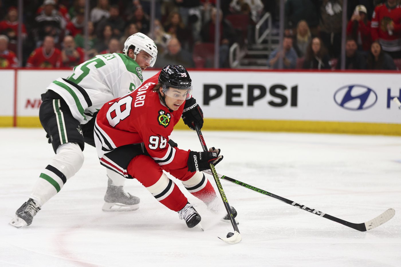 Taylor Hall's fifth career hat trick leads Blackhawks over Stars 6-2 | iNFOnews.ca Taylor Hall's fifth career hat trick leads Blackhawks over Stars 6-2 | iNFOnews.ca