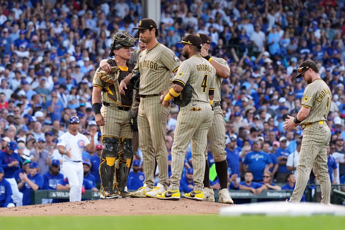 Darvish exits early, bats go quiet as Padres get bounced from playoffs with Game 3 loss to Cubs | iNFOnews.ca Darvish exits early, bats go quiet as Padres get bounced from playoffs with Game 3 loss to Cubs | iNFOnews.ca