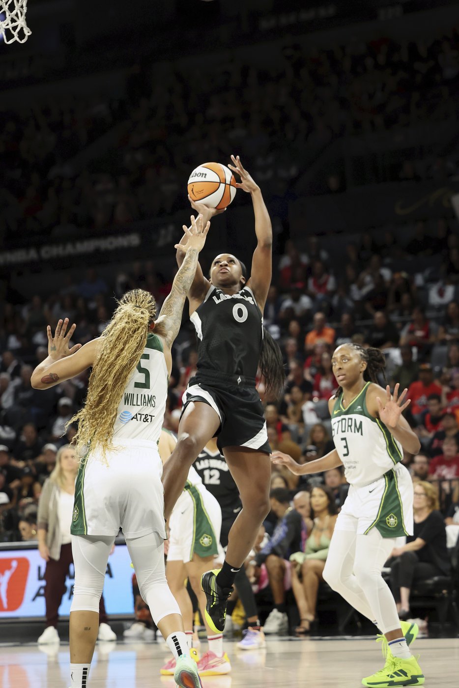 A'ja Wilson scores 21 after snagging third MVP award, helps Aces beat Storm 78-67 in playoff opener | iNFOnews.ca