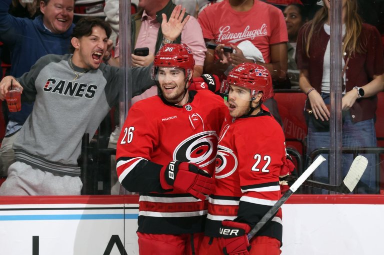 Logan Stankoven's first career hat trick helps Hurricanes beat Canucks 7-2 | iNFOnews.ca
