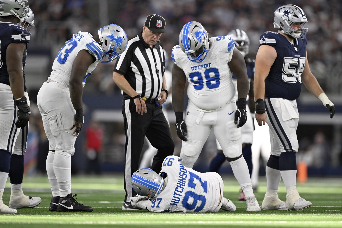 Aidan Hutchinson likely down 4-6 months with broken leg, Lions coach Dan Campbell says | iNFOnews.ca Aidan Hutchinson likely down 4-6 months with broken leg, Lions coach Dan Campbell says | iNFOnews.ca