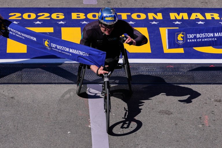 Marcel Hug wins 9th Boston Marathon wheelchair title, Eden Rainbow-Cooper is women's champ | iNFOnews.ca