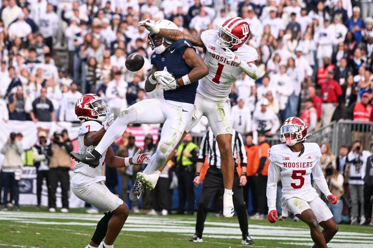 Omar Cooper Jr's toe-tap TD keeps No. 2 Indiana's undefeated season alive vs Penn State in 27-24 win | iNFOnews.ca