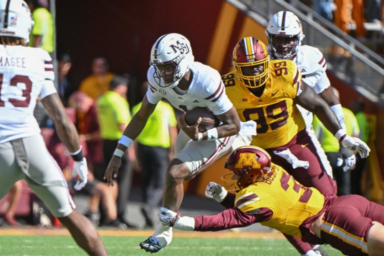 Kamario Taylor is blossoming for Mississippi State. A daunting SEC schedule awaits the sophomore QB | iNFOnews.ca