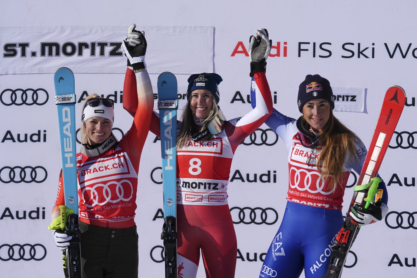 Huetter silences Swiss crowd when she finishes ahead of Gut-Behrami to win super-G in St. Moritz | iNFOnews.ca
