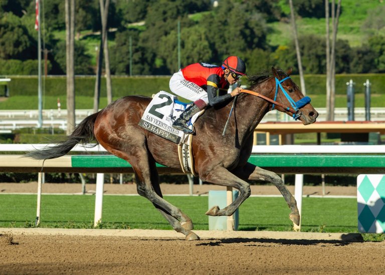 So Happy wins $200,000 San Vicente Stakes under 60-year-old Hall of Fame jockey Mike Smith | iNFOnews.ca
