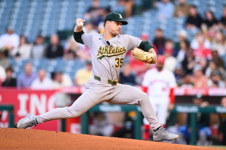 Athletics pitcher J.T. Ginn working on no-hitter through seven innings against the Angels | iNFOnews.ca