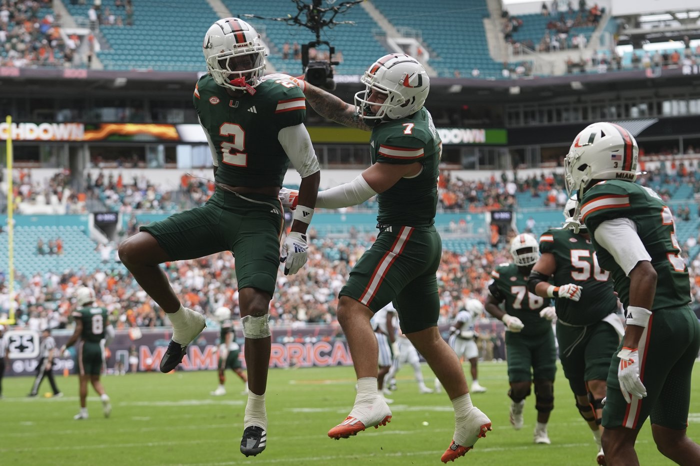 Ward and Restrepo rewrite the record book, and No. 5 Miami rallies to down Duke 53-31 | iNFOnews.ca Ward and Restrepo rewrite the record book, and No. 5 Miami rallies to down Duke 53-31 | iNFOnews.ca