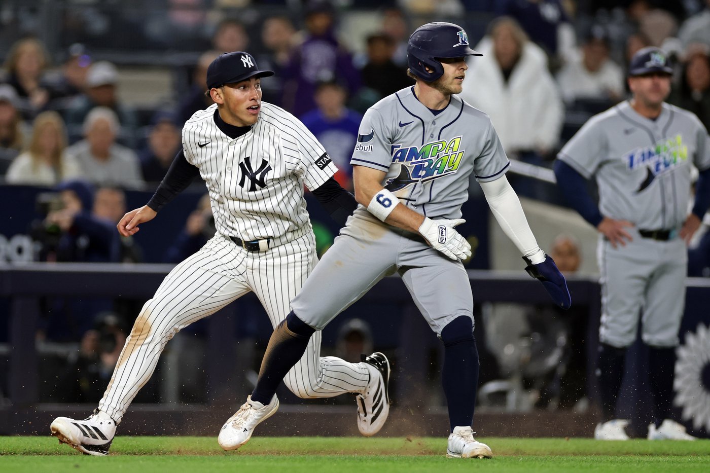 Rookie George Lombard Jr.'s acrobatic slide helps vault Yankees over Rays | iNFOnews.ca Rookie George Lombard Jr.'s acrobatic slide helps vault Yankees over Rays | iNFOnews.ca