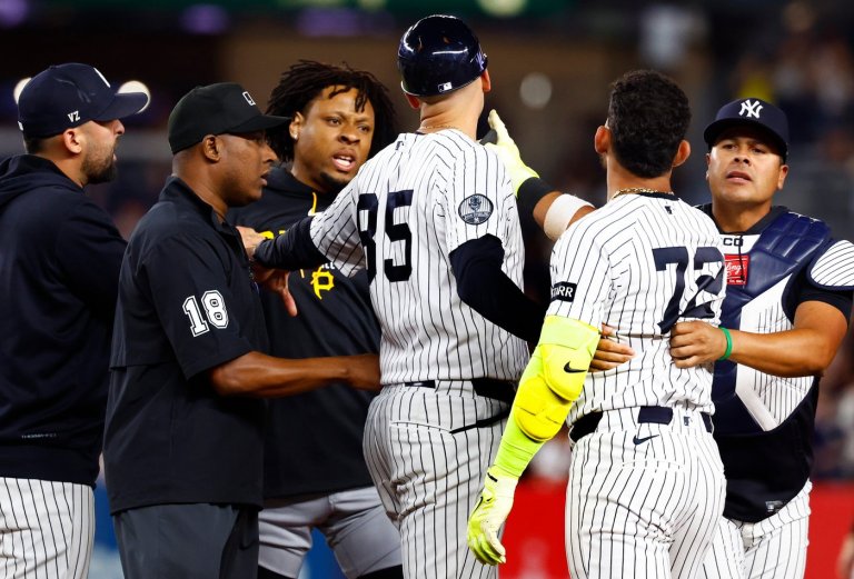 Benches clear in Pirates-Yankees game after Santana shouts at Caballero | iNFOnews.ca