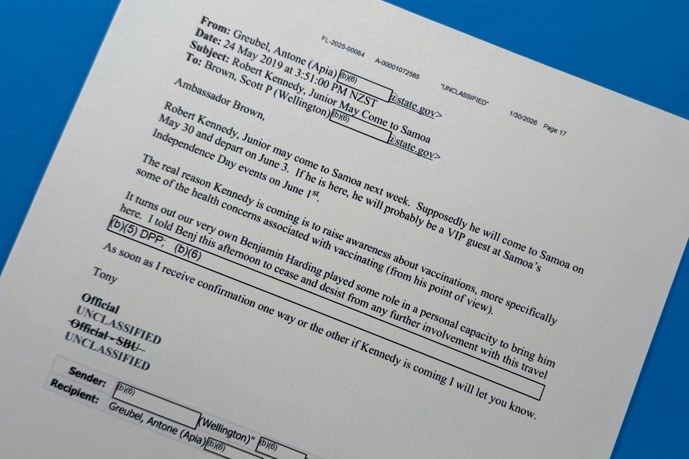 Newly obtained emails undermine RFK Jr.'s testimony about 2019 Samoa trip before measles outbreak | iNFOnews.ca Newly obtained emails undermine RFK Jr.'s testimony about 2019 Samoa trip before measles outbreak | iNFOnews.ca