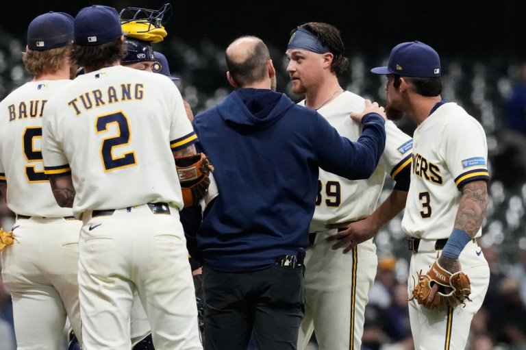Brewers' Chad Patrick briefly deals with vision trouble before staying in game and earning the win | iNFOnews.ca