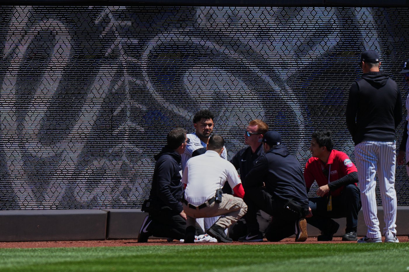 Yankees' Jasson Domínguez sprains shoulder crashing into wall, leading to Spencer Jones call-up | iNFOnews.ca