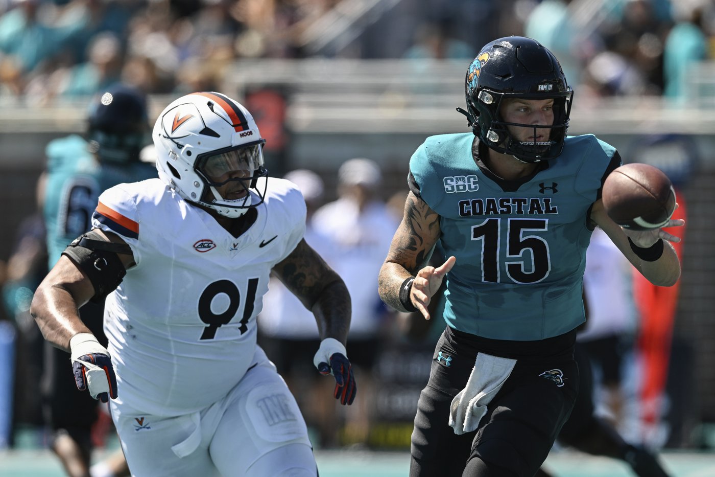 Xavier Brown leads way with 171 yards, Virginia runs over Coastal Carolina in 43-24 win | iNFOnews.ca