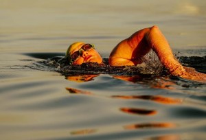 A swimmer in open-water.