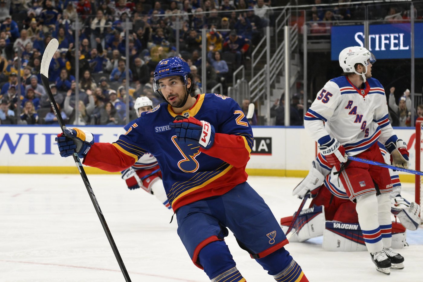 Thomas, Hofer spark the Blues to a 3-2 victory over the Rangers | iNFOnews.ca