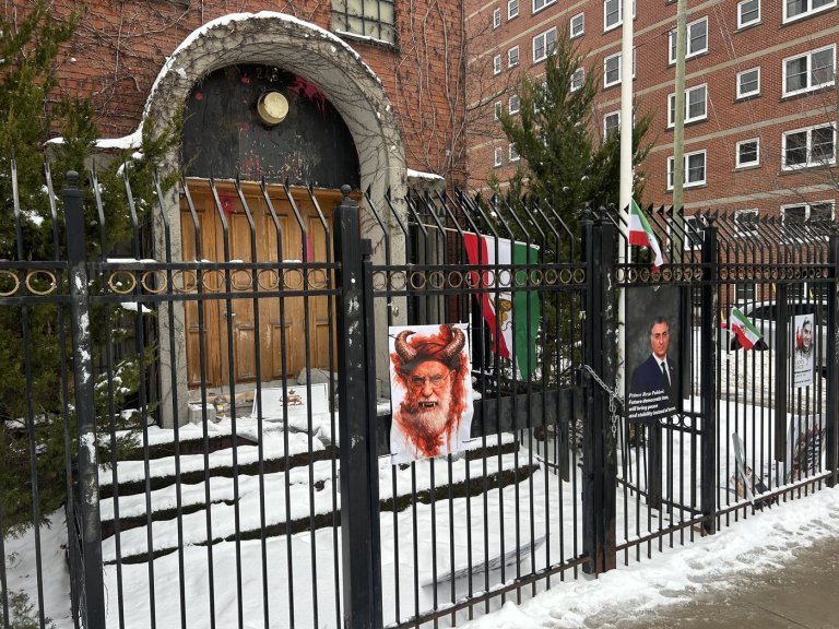 Iran's embassy in Ottawa, closed since 2012, defaced by anti-regime protesters | iNFOnews.ca