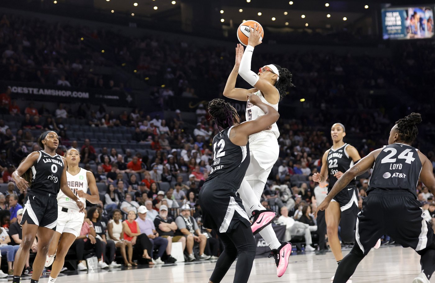 Wilson's 32 points, 12 rebounds help Aces beat Dream 74-72 for 8th straight win | iNFOnews.ca Wilson's 32 points, 12 rebounds help Aces beat Dream 74-72 for 8th straight win | iNFOnews.ca