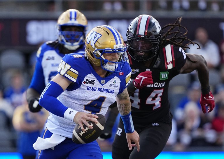 Blue Bombers rally to beat winless Redblacks 36-34 in overtime | iNFOnews.ca