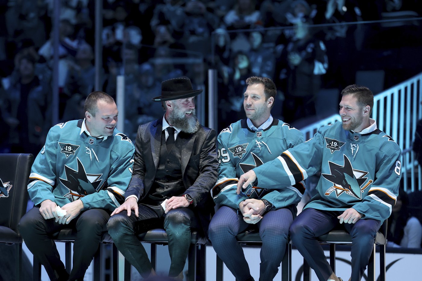San Jose Sharks retire Joe Thornton's No. 19 jersey in emotional ceremony | iNFOnews.ca